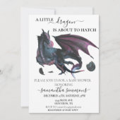 Kleiner Drache ist dabei, die Babydusche zu hacken Einladung (Vorderseite)