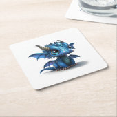 Kleiner Drache Rechteckiger Pappuntersetzer (angewinkelt)