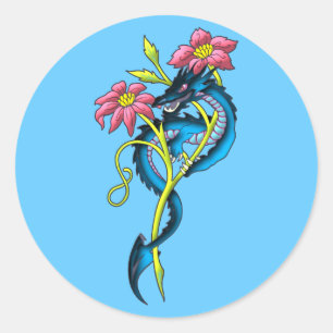 kleiner Drache small dragon Runder Aufkleber