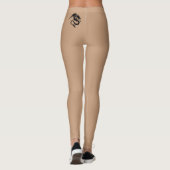 Kleiner Drachentattoo im Hintergrund der Hautfarbe Leggings (Rückseite)