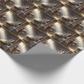 Kleiner Drummerjunge in einem Stall Geschenkpapier (Ecke)