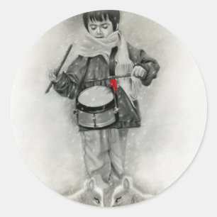 Kleiner Drummerjunge Sticker