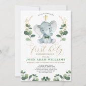 Kleiner Dschungel Elefant Erste Heilige Kommune Einladung (Vorderseite)