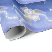 Kleiner Eisbär Engel und Sterne Geschenkpapier (Rolleneckpunkt)