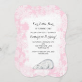 Kleiner Eisbär Winter Geburtstagsparty Einladung (Vorne/Hinten)