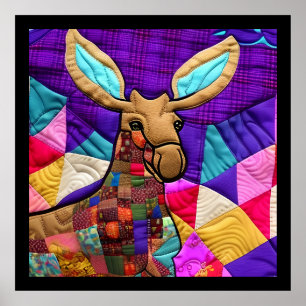 Kleiner Elchenkalf quilt like Design Poster