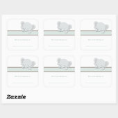 Kleiner Elefant {Aquamarin} | BUCHZEICHEN Quadratischer Aufkleber (Blatt)