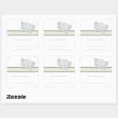 Kleiner Elefant {Green} | BUCHZEICHEN Quadratischer Aufkleber (Blatt)