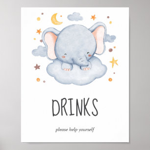 Kleiner Elefant Jungen Baby Shower Getränke Schild