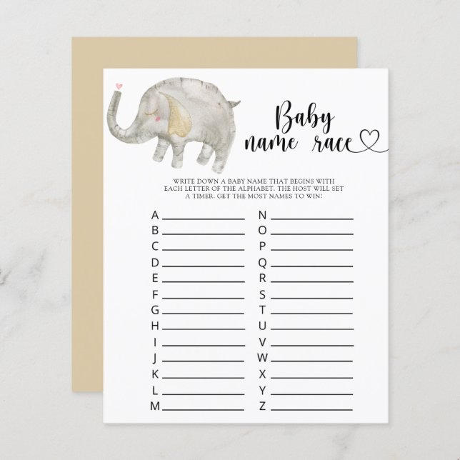 Kleiner Elefant - Kindernamensspiel (Vorne/Hinten)