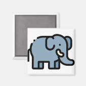 Kleiner Elefant Magnet (Vorderseite/Rückseite)