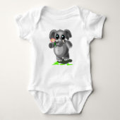 Kleiner Elefant mit Blume Baby Bodysuit Baby Strampler (Vorderseite)