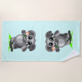 Kleiner Elefant mit Blume Beach Handtuch Liebe (Vorderseite)