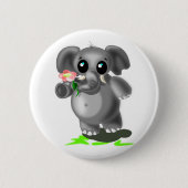Kleiner Elefant mit Blume Button - Ihre Farben (Vorderseite)