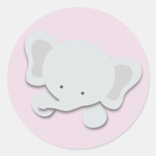 Kleiner Elefant {Pink} | Aufkleber (Vorderseite)