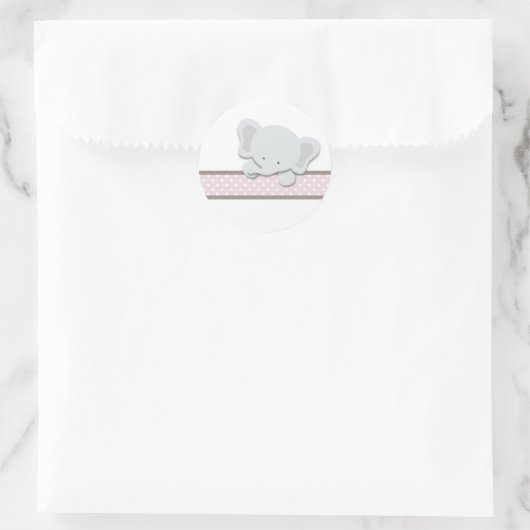 Kleiner Elefant {Pink} | Aufkleber (Tasche)