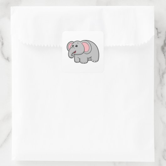 Kleiner Elefant Quadratischer Aufkleber (Tasche)