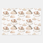 Kleiner Elefant schlafen, Wolken, Sterne Geschenkpapier Set (Vorderseite)