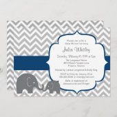 Kleiner Elefant Zickzack-Editable Colour Baby Dusc Einladung (Vorne/Hinten)