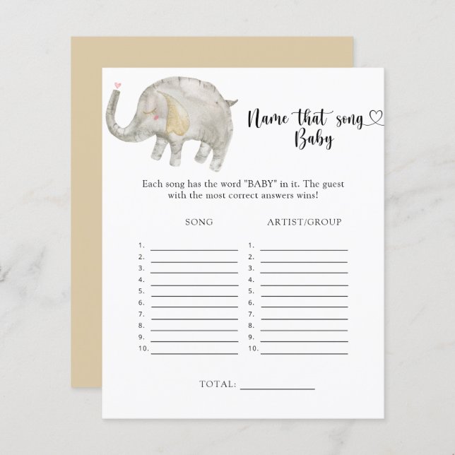 Kleiner Elefantenname, der Baby Song (Vorne/Hinten)