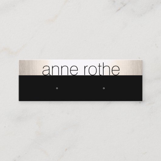 Kleiner eleganter Schwarzer Ohrring-Anzeiger Mini Visitenkarte (Vorderseite)