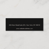 Kleiner eleganter Schwarzer Ohrring-Anzeiger Mini Visitenkarte (Rückseite)