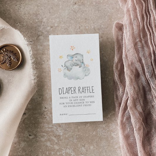 Kleiner Elephant Boy Baby Dusche Windeln Raffel Begleitkarte