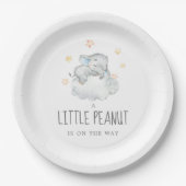 Kleiner Elephant Boy Little Peanut Babydusche Pappteller (Vorderseite)