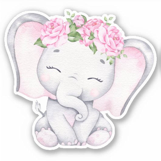 Kleiner Elephant-Süße Tier-Sticker Aufkleber (Vorderseite)