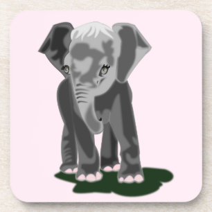 Kleiner Elephant-Untersetzer _ Ihre Farbe - Text Getränkeuntersetzer