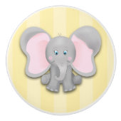 Kleiner Elephant Yellow Baby Kinderzimmer Room Dre Keramikknauf (Vorderseite)