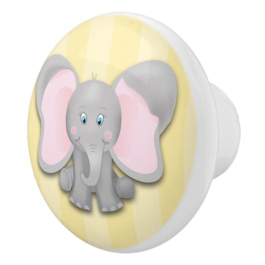 Kleiner Elephant Yellow Baby Kinderzimmer Room Dre Keramikknauf (Rechts)
