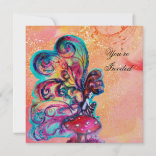 KLEINER ELF DER PILZE ,rosa gelber Glanz gold Einladung