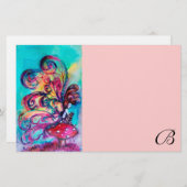 KLEINER ELF DES MUSHROOMMONOGRAMM, rosa Briefpapier (Vorne/Hinten)