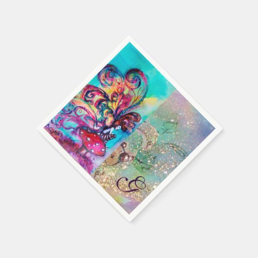 KLEINER ELF DES MUSHROOMMONOGRAMM SERVIETTE (Ecke)