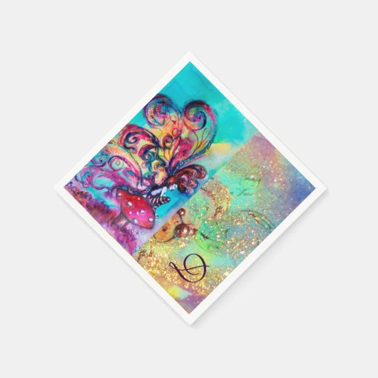 KLEINER ELF DES MUSHROOMMONOGRAMM SERVIETTE (Ecke)