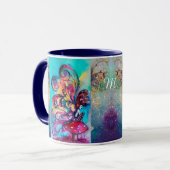 Kleiner Elf Pilze Fantasy Pink Monogram Tasse (Vorderseite Links)