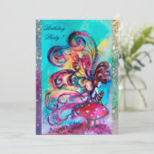 KLEINER ELF VON MUSHÖLLEN, rosa, gelb, blau funkel Ankündigung (Stehend Vorderseite)