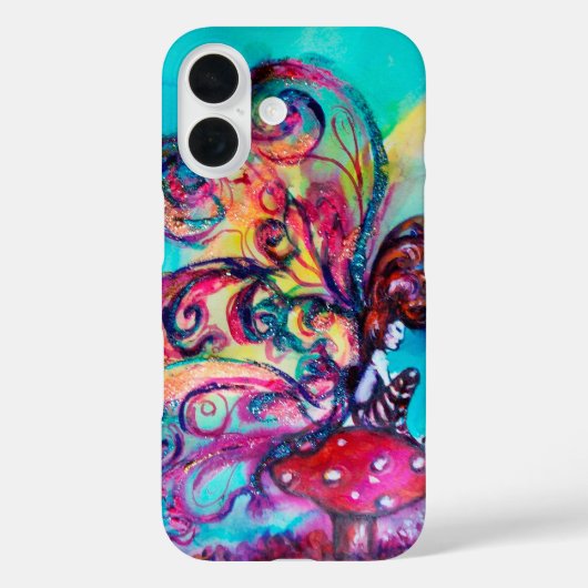 KLEINER ELF VON MUSHÖMEN, rosa, gelbes, funkelndes Case-Mate iPhone Hülle (Rückseite)