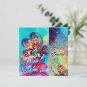 KLEINER ELF VON MUSHÖMMEN, rosa blaues Funkeln Einladung (Stehend Vorderseite)