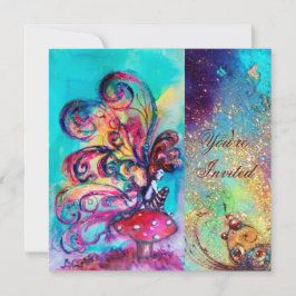 KLEINER ELF VON MUSHÖMMEN, rosa blaues Funkeln Einladung