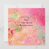 KLEINER ELF VON MUSHÖMMEN, rosa blaues Funkeln Einladung (Rückseite)