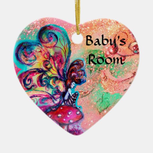 KLEINER ELF VON MUSHÖMMEN TÜR HANGER KERAMIK ORNAMENT (Vorne)