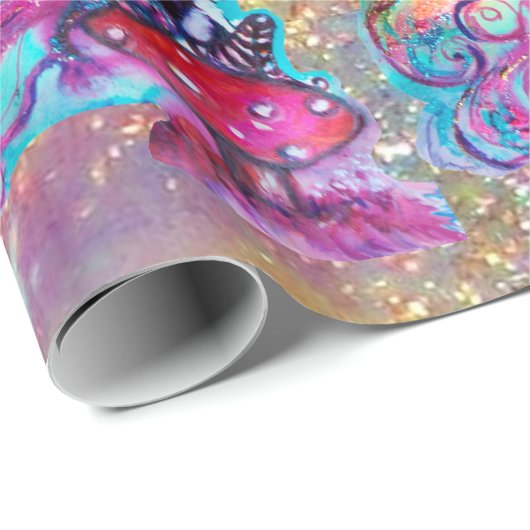 Kleiner Elf von Pilzen - MAGIC BUTTERFLY PFLANZE Geschenkpapier (Rolleneckpunkt)