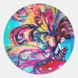 Kleiner Elf von Pilzen Runder Aufkleber