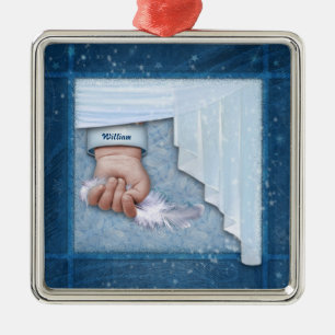 Kleiner Engel (anpassbar) Silbernes Ornament