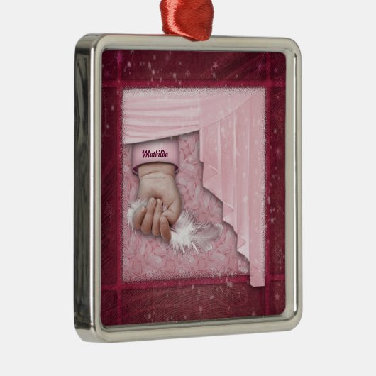 Kleiner Engel (anpassbar) Silbernes Ornament (Rechts)