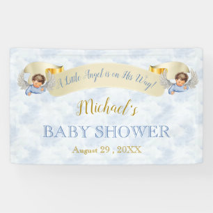 Kleiner Engel Blau Flügel Dusche Banner