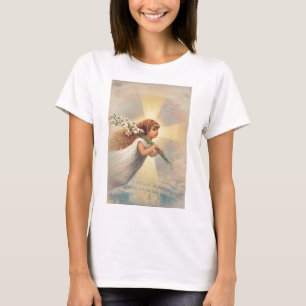 Kleiner Engel hält Lilien T-Shirt