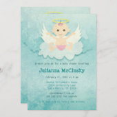 Kleiner Engel - Mädchen - Kaukasier Einladung (Vorne/Hinten)